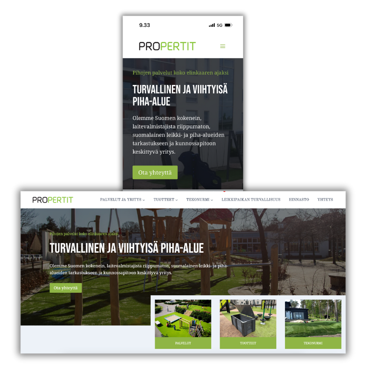 Etusivu 9 referenssikuva Propertit mobiili ja desktop