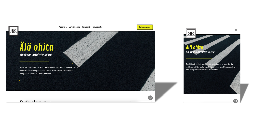 Etusivu 4 Asfalttiurakointi etusivu mobiili ja laptop